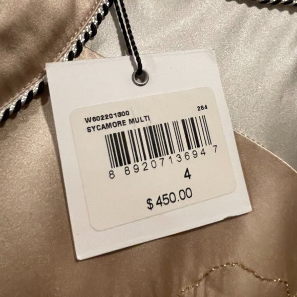 NWT Opening Ceremony Gold Bonsai Embroidered Silk Short Sleeve Tee, Size 4 - Picture 10 of 12